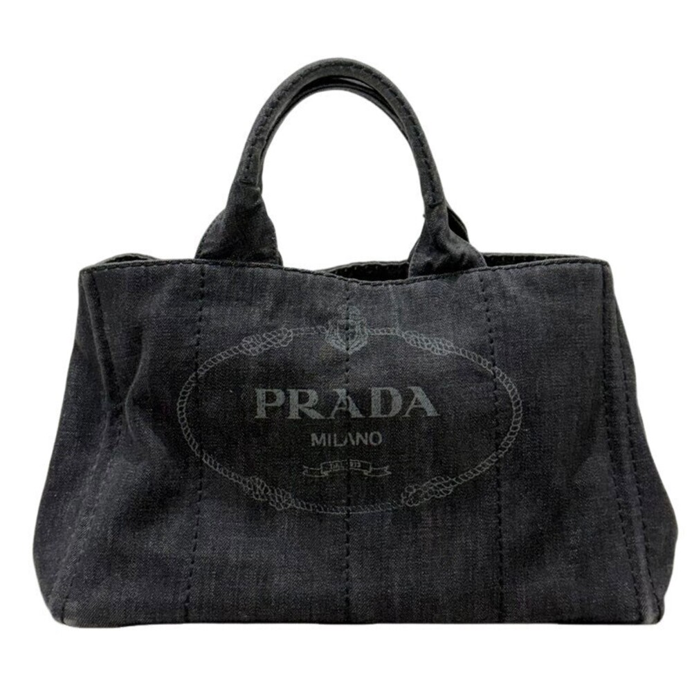 PRADA Canapa Black Denim Handbag Strap